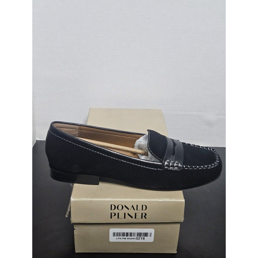 Sz7.5 - Donald Pliner Womens Binah Black Loafers NWB